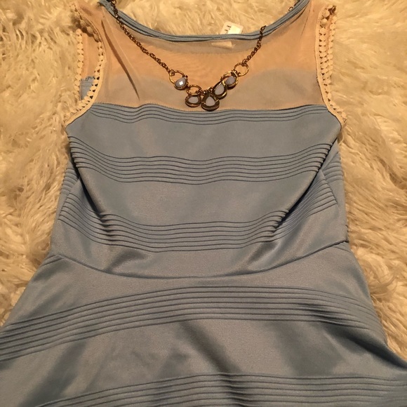 Baby blue/ ivory cream satin blouse - Picture 1 of 1